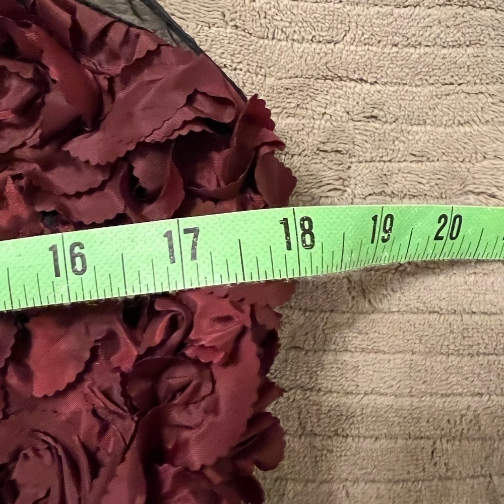Anthropologie Tracy Reese Maroon 3D Floral Rose Cocktail Dress NWT - Picture 9 of 14